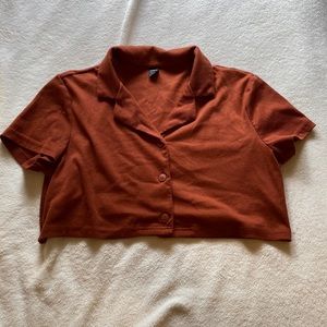 Shein collared crop top